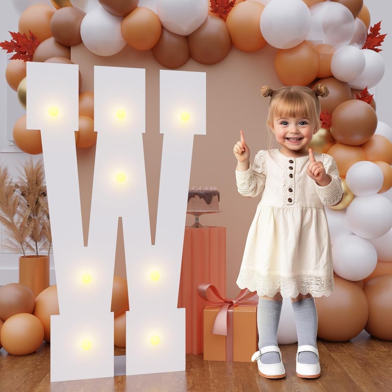 Bugame 3FT Marquee Letter W, Large Light Up Letters for Birthday Wedding Backdrop Warm Light 3 Feet Tall for Baby Shower Party Proposal Decoration Decor - Image 1